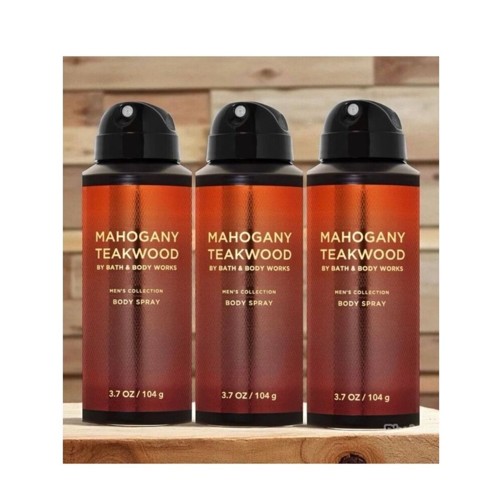 NWT Bath & Body Works Lot of 3 MAHOGANY TEAKWOOD  Men’s Collection Body Spray